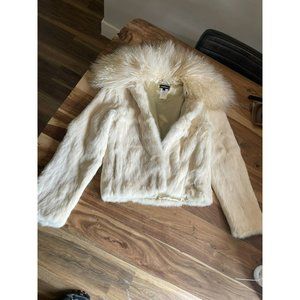 Bebe Offwhite Faux Fur Jacket